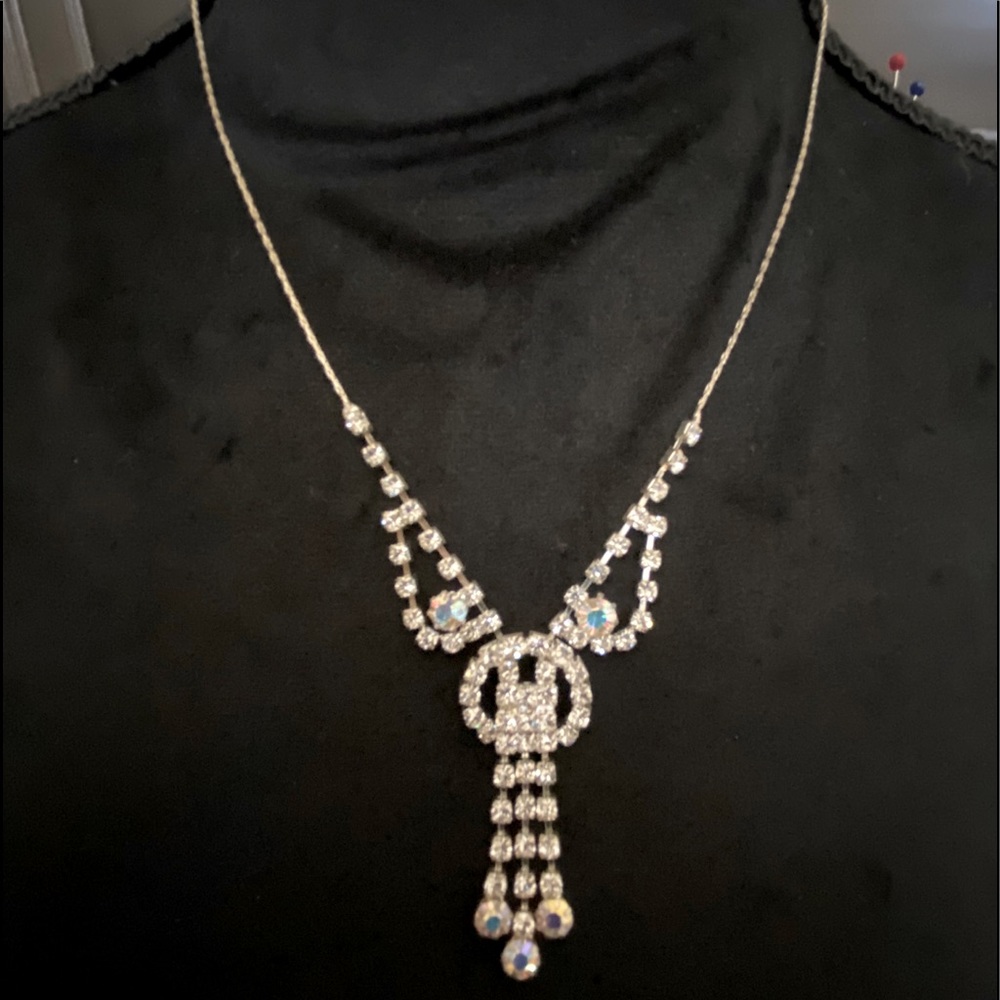 Necklace art deco rhinestone
